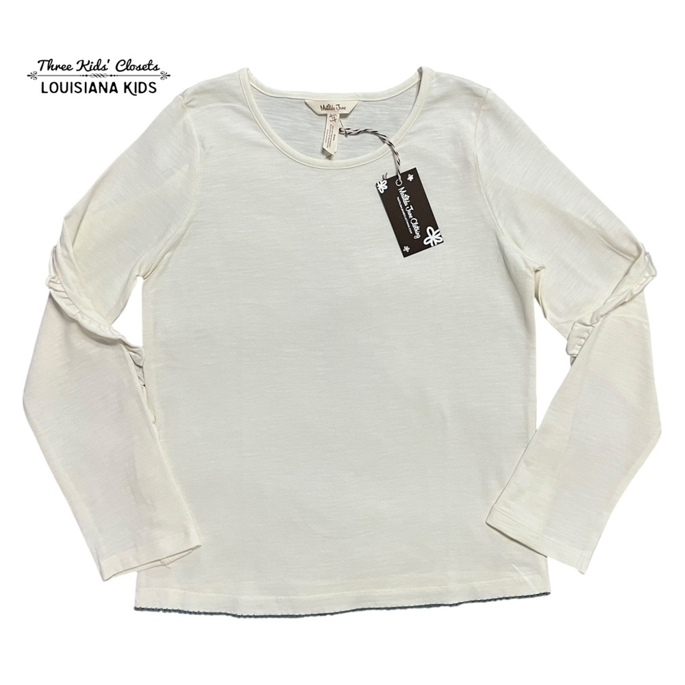 NEW Matilda Jane 14Y Heart To Heart Head In The Clouds Cream Ruffle Sleeve Top